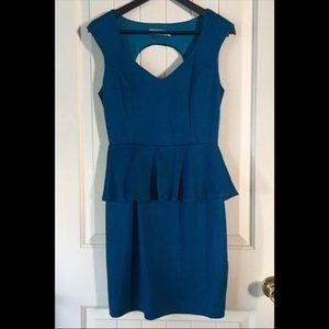 • Off brand peplum dress with cut out backside